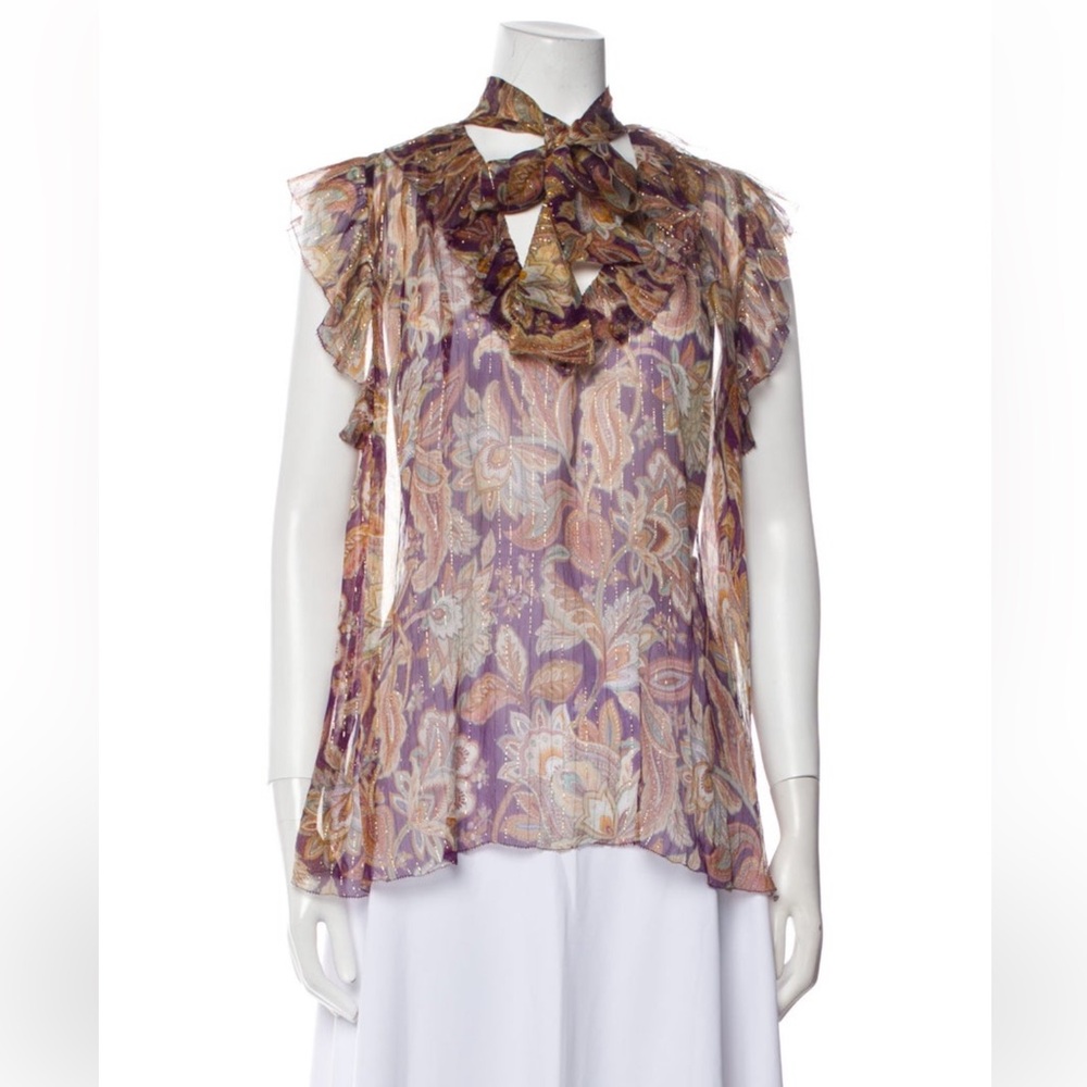 Zimmermann floral bow blouse